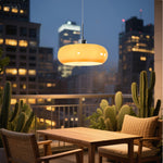 Lampada a sospensione vintage in vetro arancione Bauhaus