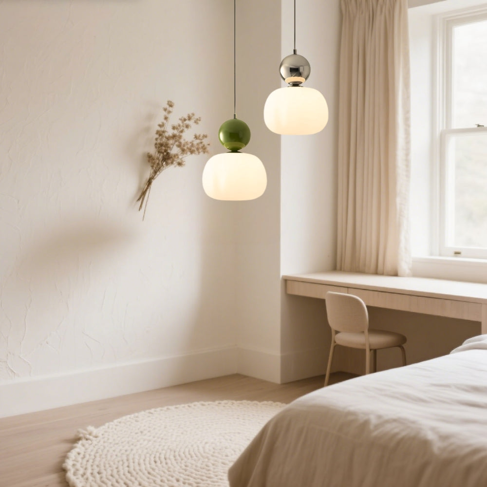 Lampada a sospensione Bauhaus vintage color crema
