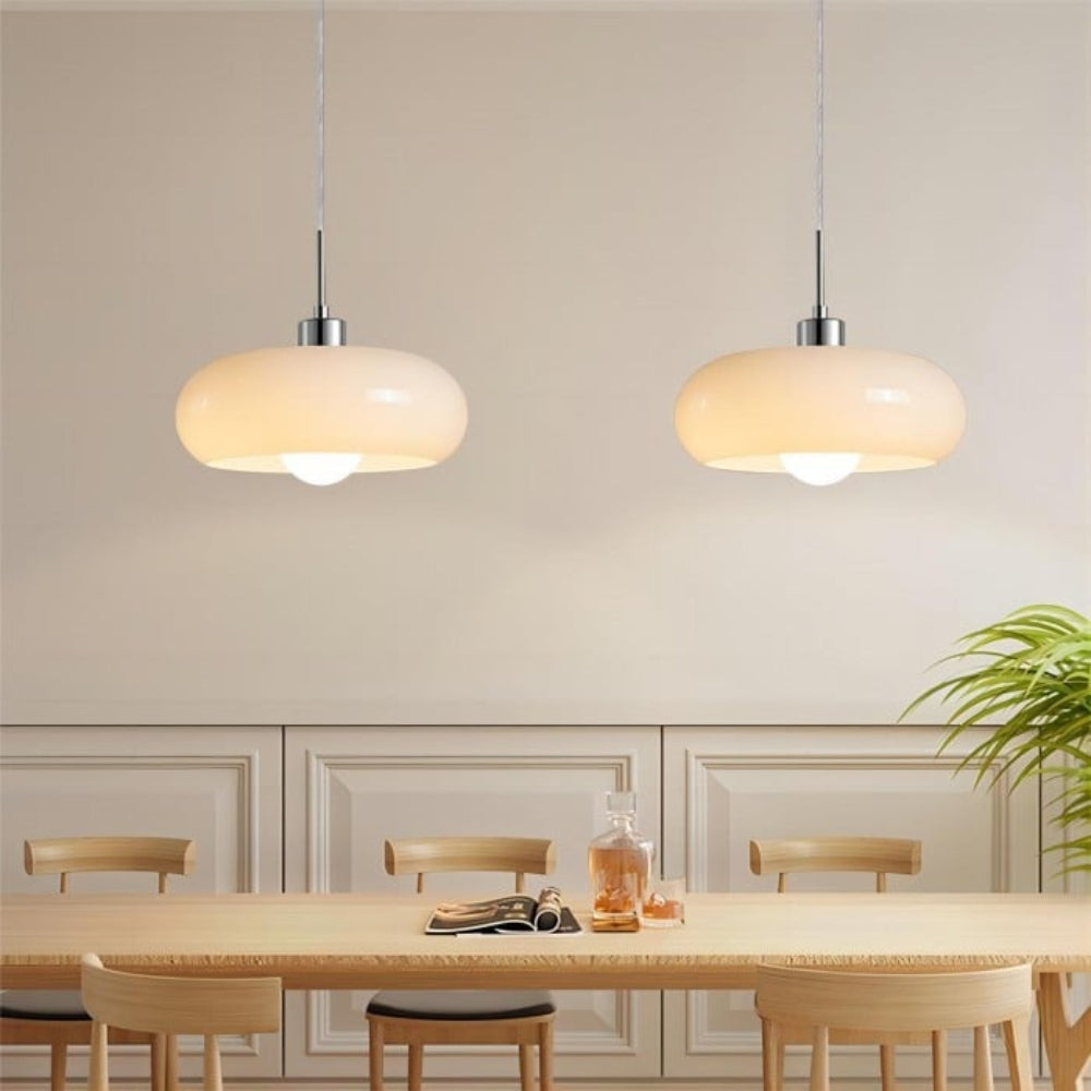 Lampada a sospensione vintage in vetro arancione Bauhaus