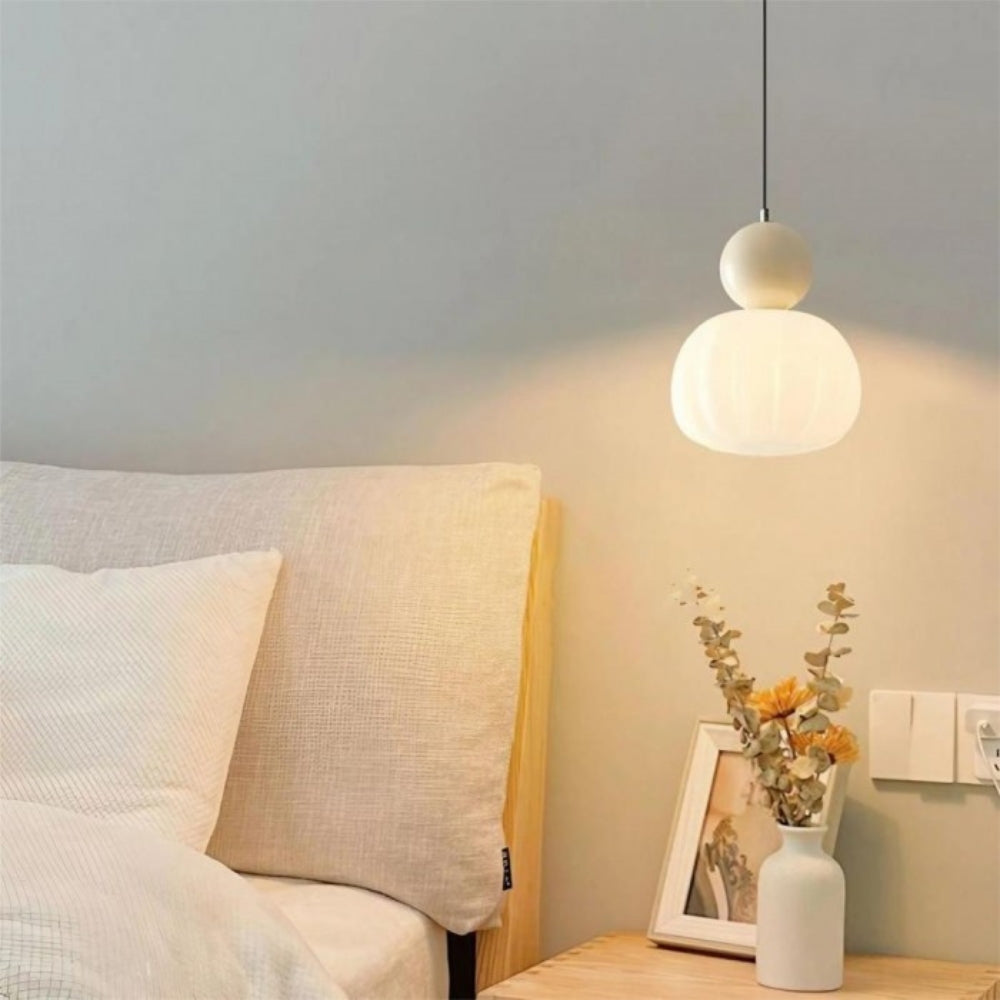 Lampada a sospensione Bauhaus vintage color crema