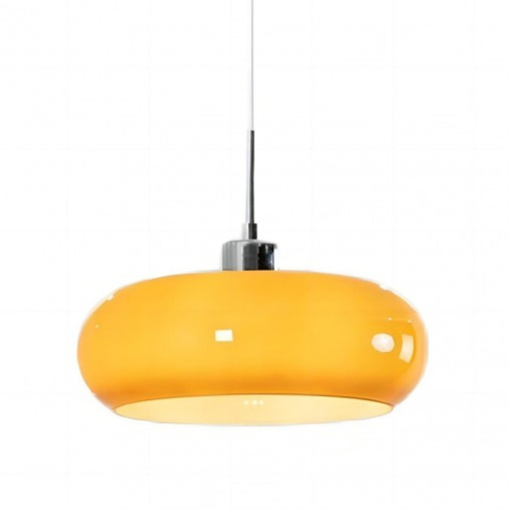 Lampada a sospensione vintage in vetro arancione Bauhaus
