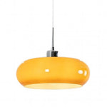 Lampada a sospensione vintage in vetro arancione Bauhaus