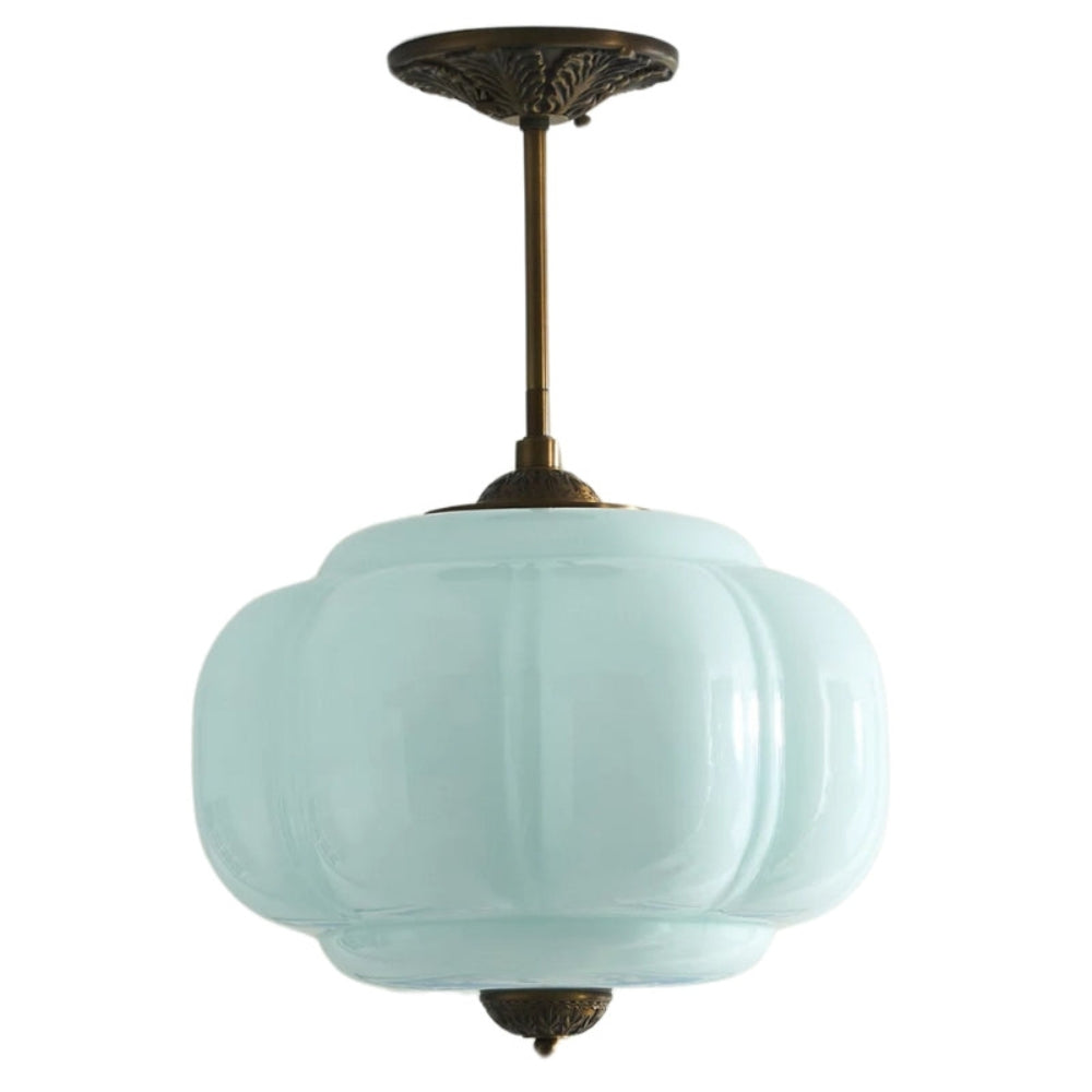 Lampada a sospensione vintage in vetro di latte