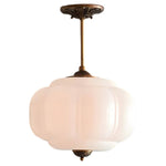 Lampada a sospensione vintage in vetro di latte