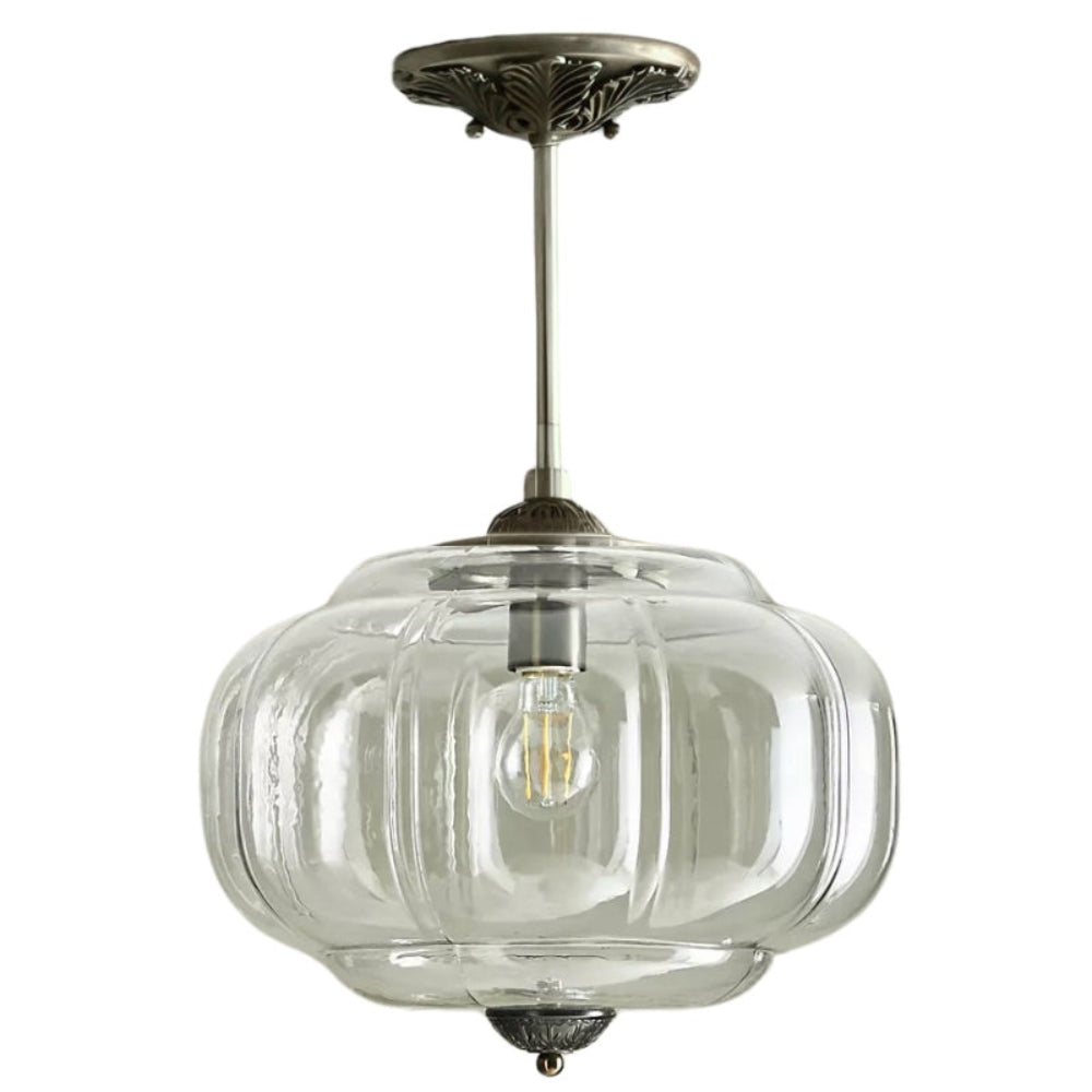 Lampada a sospensione vintage in vetro di latte