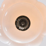 Lampada a sospensione vintage in vetro di latte